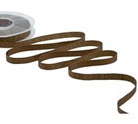 Furlanis - Raso Boutique Lamé, Nastro per Decorazioni, Pacchi Regalo, Bomboniere, Tessuto Italiano - Marrone, 10 mm x 20 m