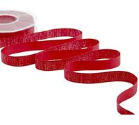 Furlanis - Raso Boutique Lamé, Nastro per Decorazioni, Pacchi Regalo, Bomboniere, Tessuto Italiano - Rosso, 16 mm x 20 m