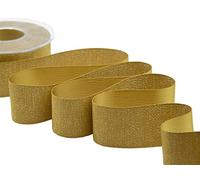 Furlanis - Raso Boutique Lamé, Nastro per Decorazioni, Pacchi Regalo, Bomboniere, Tessuto Italiano - Senape, 40 mm x 20 m