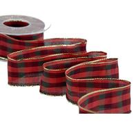Furlanis - Scozzese Di Natale T37/40, Nastro Natalizio Per Decorazioni, Albero Di Natale, Pacchi Regalo - Amaranto, 40 mm x 20 m