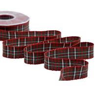 Furlanis T2030_31_25 Nastro Raso Scozzese, Tela, Rosso, 23mm x 25m, unità