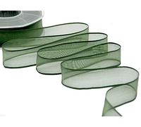Furlanis - Velo Bordi Rame, Nastro Decorativo per Confezioni, Bomboniere, Tessuto Italiano - Verde Inglese, 40 mm x 25 m