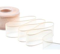 Furlanis - Velo Bordi Raso, Nastro Decorativo per Confezioni, Bomboniere, Tessuto Italiano - Albicocca Chiaro, 40 mm x 50 m