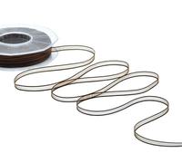 Furlanis - Velo Bordi Raso, Nastro Decorativo per Confezioni, Bomboniere, Tessuto Italiano - Marrone, 6 mm x 50 m