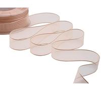 Furlanis - Velo Bordi Raso, Nastro Decorativo per Confezioni, Bomboniere, Tessuto Italiano - Salmone Chiaro, 25 mm x 50 m