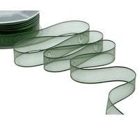 Furlanis - Velo Bordi Raso, Nastro Decorativo per Confezioni, Bomboniere, Tessuto Italiano - Verde Inglese, 25 mm x 50 m