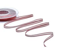 Furlanis - Velo Lamè Bordi Raso, Nastro Decorativo per Confezioni, Bomboniere, Tessuto Italiano - Rosso, 6 mm x 25 m