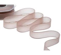 Furlanis - Velo Luminoso, Nastro Decorativo Italiano Per Confezioni, Bomboniere, Pacchi Regalo - Cipria Scuro, 15 mm x 20 m