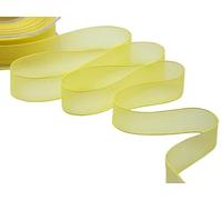 Furlanis - Velo Luminoso, Nastro Decorativo Italiano Per Confezioni, Bomboniere, Pacchi Regalo - Giallo, 40 mm x 20 m