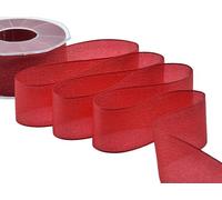Furlanis - Velo Luminoso, Nastro Decorativo Italiano Per Confezioni, Bomboniere, Pacchi Regalo - Rosso, 40 mm x 20 m