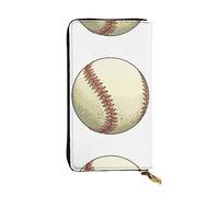 FURLOU Softball Sketch Draw Portafoglio in pelle per uomo e donna con zip intorno borsa lunga porta carte di credito, nero, taglia unica, Nero , Taglia unica, Classico