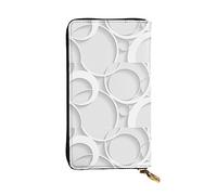 FURLOU View Pattern Portafoglio in pelle per uomo donna Zip Around lungo borsa porta carte di credito, nero, taglia unica, Nero , Taglia unica, Classico