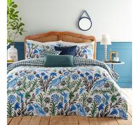 furn. Alentejo - Set copripiumino floreale con uccellini, colore: oceano