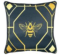 furn. Bee Deco - Cuscino imbottito con piume, poliestere, blu navy