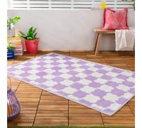 furn. Check Tappeto - Interno/Esterno Reversibile Wavy Quadrierboard Resistente Alle Intemperie Facile Da Pulire Tappeto (Lilla - 120x180cm)