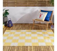 furn. Checkerboard Tappeto - Riciclato Interno/Esterno Reversibile Quadrierboard Resistente Alle Intemperie Facile Da Pulire Tappeto (Giallo - 120x180cm)