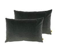 furn. Contra Piume D'Oca Cuscini (Twin Pack), Poliestere, Lino, Grigio Acciaio