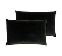 furn. Contra Piume D'Oca Cuscini (Twin Pack), Poliestere, Lino, Nero
