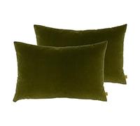 furn. Contra Poliestere Riempito Cuscini (Twin Pack), Poliestere, Lino, Oliva