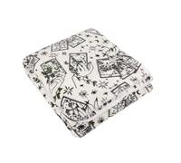furn. Coperta Celestial Stories - Coperta in pile Sherpa con mistica carta dei tarocchi botanica dipinta a mano (Verde - 130x180cm)