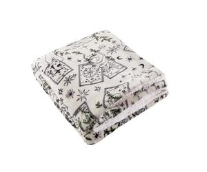 furn. Coperta Celestial Stories - Coperta in pile Sherpa con mistica carta dei tarocchi botanica dipinta a mano (Verde - 130x180cm)