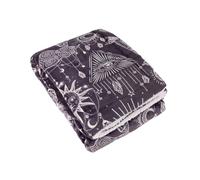 furn. Coperta Constellation - Coperta in pile Sherpa con stelle e luna (Carbone/Crema - 130x180cm)