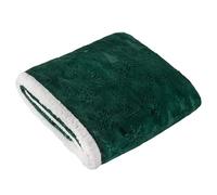 furn. Coperta Festive Time - Coperta natalizia decorativa in morbido pile Sherpa con stampa invernale (Smeraldo - 140x180cm)