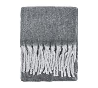 furn. Cozy Throw - Coperta in tessuto morbido e testurizzato con nappe (Carbone - 140x180cm)
