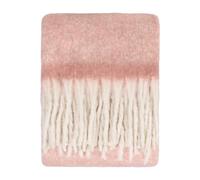 furn. Cozy Throw - Coperta in tessuto morbido e testurizzato con nappe (Rosa - 140x180cm)