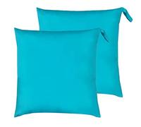 furn. Cuscini da Pavimento in Tinta Unita (Confezione Doppia), Poliestere, Acqua, 70 x 70cm