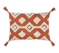 furn. Cuscino Dharma imbottito in piume di cotone trapuntato con nappe