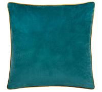 furn. Cuscino imbottito in piuma Meridian - Cuscino decorativo di lusso in velluto con bordino a contrasto (Verde Acqua/Ocra - 45x45cm)