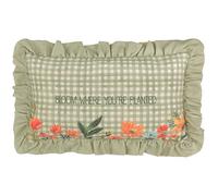 furn. Cuscino imbottito in piume con volant ricamato Meadow Haze - Verde - 30x50 cm