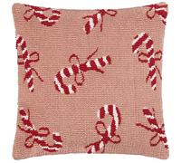 furn. Cuscino imbottito in poliestere Candy Canes - Cuscino decorativo natalizio trapuntato con motivo testurizzato e retro liscio (rosa/rosso - 45x45cm)