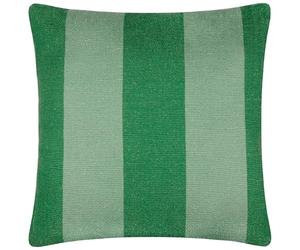 furn. Cuscino imbottito per esterni in poliestere intrecciato a righe Deck - Verde - 59x59 cm