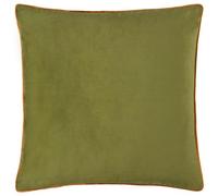 furn. Cuscino riempito di poliestere Meridian - Cuscino decorativo in velluto di lusso con bordo a contrasto (Oliva/Zenzero - 45x45cm)