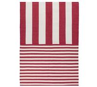 furn. Deck Stripe Tappeto - Interno/Esterno A Righe Lavabile Resistente Alle Intemperie Leggero Tappeto (Bianco/Rosso - 120x170cm)