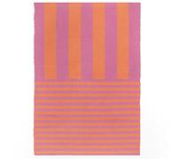 furn. Deck Stripe Tappeto - Interno/Esterno A Righe Lavabile Resistente Alle Intemperie Leggero Tappeto (Arancione/Rosa - 120x170cm)