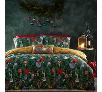furn. Deck The Halls Set copripiumino matrimoniale, cotone, poliestere, verde pino