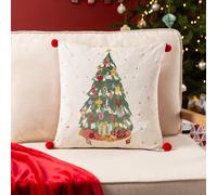 furn. Deck The Halls Tree - Cuscino imbottito con piume ricamate