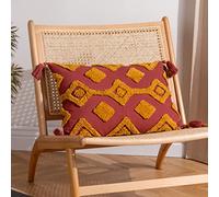 furn. Dharma - Cuscino imbottito in poliestere con nappe, confezione da 2