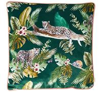 Evans Lichfield Copricuscino Leopardato della Giungla, Velluto Poliestere, Verde, 43 x 43 cm
