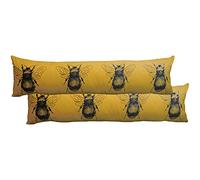 furn. Evans Lichfield Gold Bee Draft Excluder (Twin Pack), Polyester, Gold