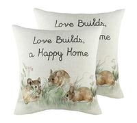 furn. Evans Lichfield Hdgerow Mice Cuscini pieni in Poliestere (Twin Pack), Poliestere, Biancheria Multi