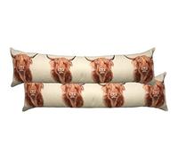 furn. Evans Lichfield Hunter Highland Cow Cow Draft Excluder (Twin Pack), Polyester, Biancheria, Multi