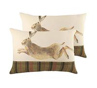 furn. Evans Lichfield Hunter Leaping Lepre Piume Cuscini riempiti (Twin Pack), Poliestere, Multi