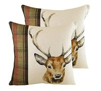 furn. Evans Lichfield Hunter Stag Cuscini pieni in Poliestere (Twin Pack), Polyester, Multi