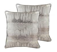 furn. Evans Lichfield Inca Feather Riempito Cuscini (Confezione gemella), Poliestere, Grigio Acciaio