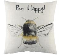 furn. Evans Litchfield Bee Happy Feather - Cuscino Imbottito, 43 x 43 cm, Colore: Bianco