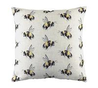 furn. Evans Litchfield Bee You Repeat-Cuscino Imbottito in Piuma, Bianco, 43 x 43 cm